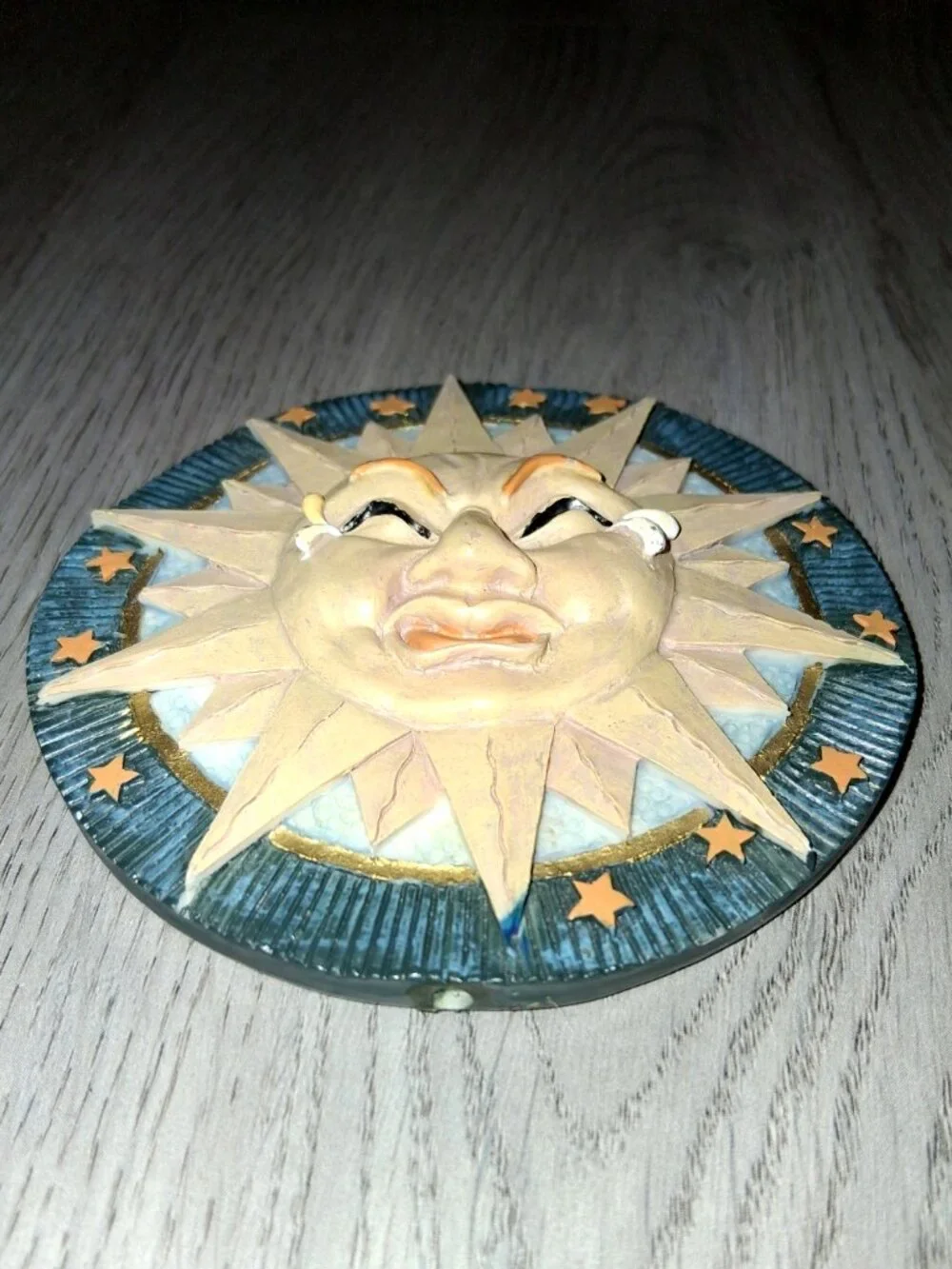 Vintage Celestial Home Decor Sun Medallion Moon and Stars Mini Frame Whimsigoth